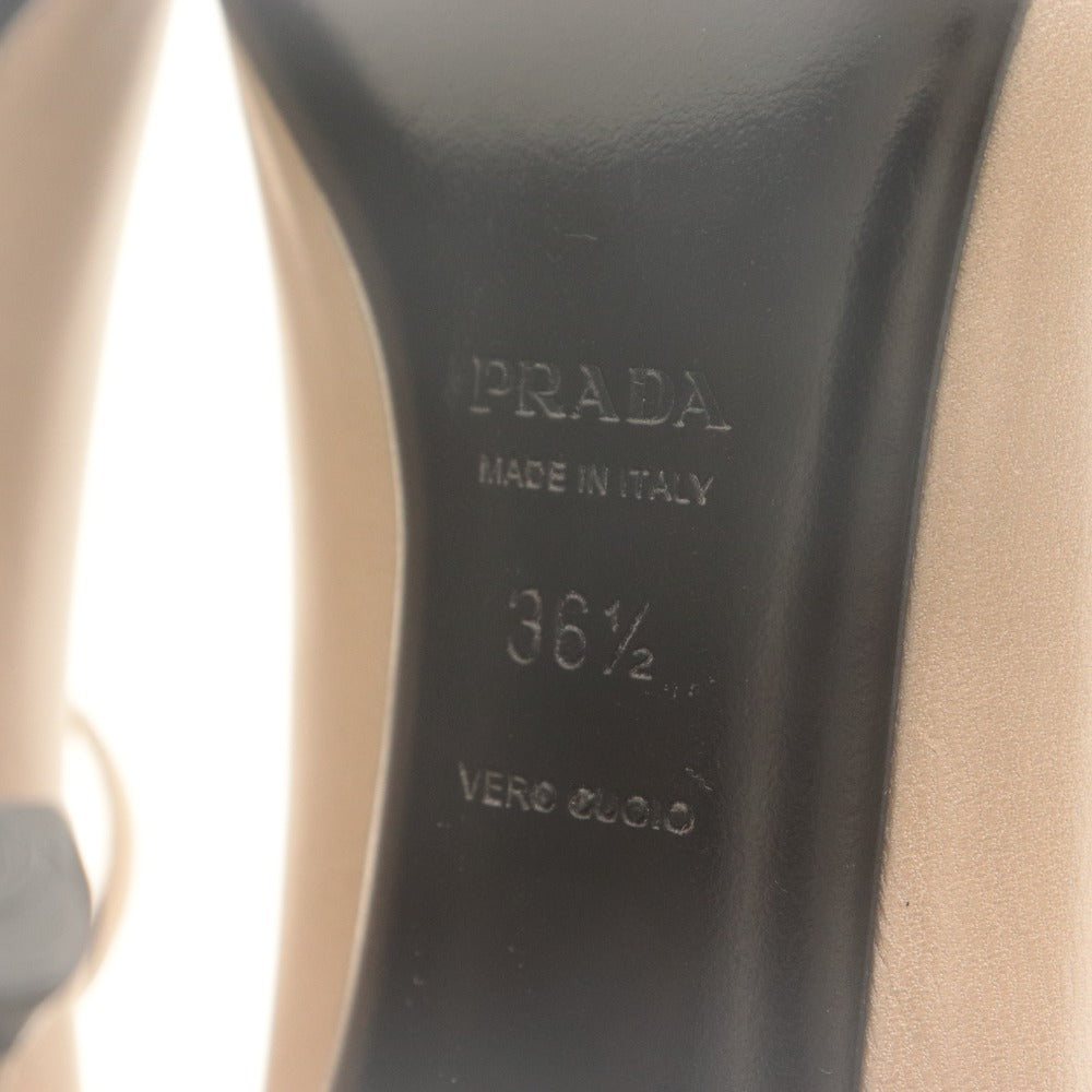 ■ PRADA プラダ パンプス 靴 ストラップ レザー レディース 36 1/2 (23.5cm相当) ベージュ系 付属品付き