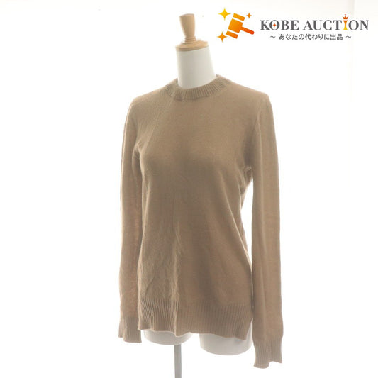 ■ PRADA Sweater Long Sleeve Top Knit Cashmere Back Ribbon Slit Women's 38 Brown