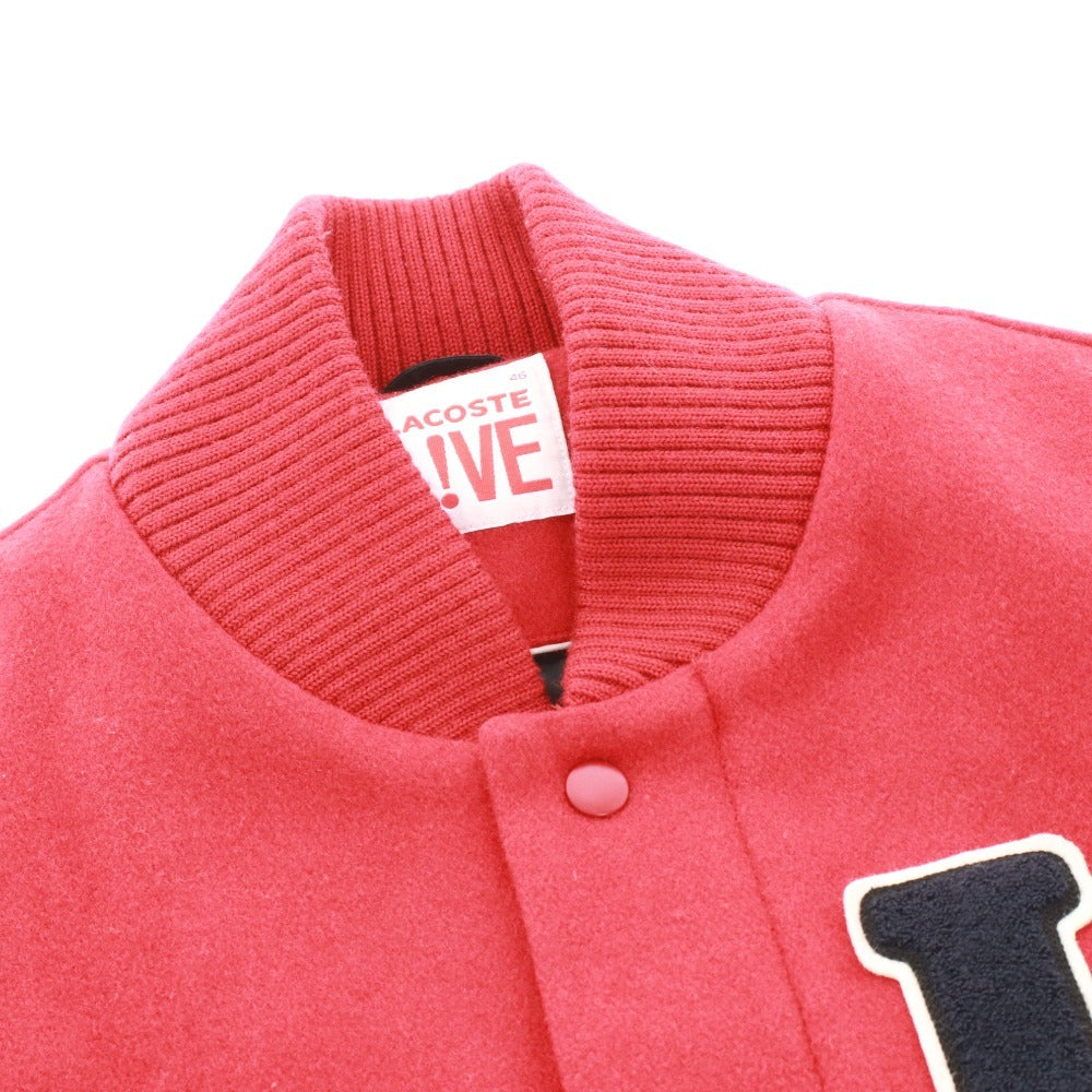 ■ ラコステ ライブ スタジャン ブルゾン アウター ワッペン メンズ 46 (S相当) レッド ネイビー