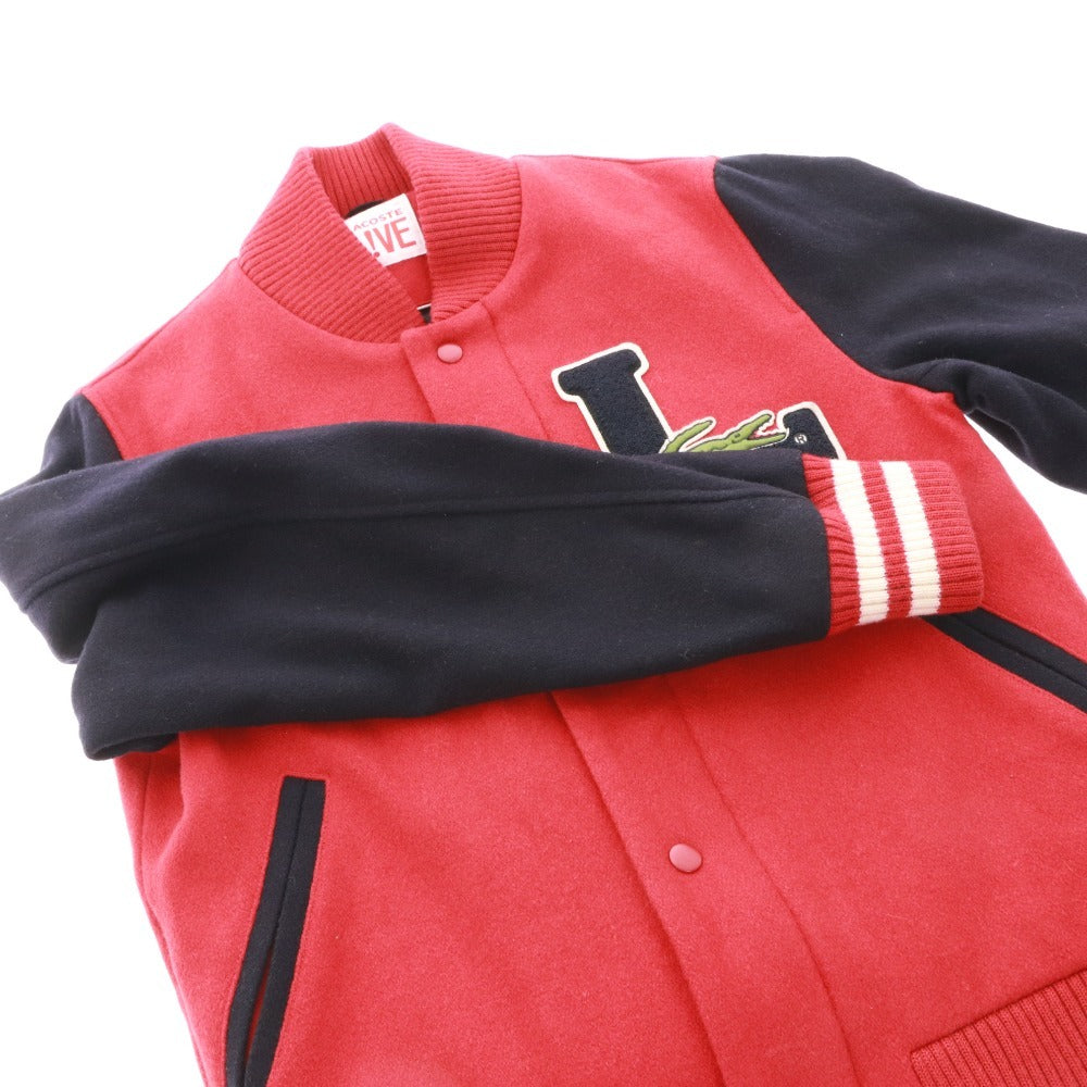 ■ ラコステ ライブ スタジャン ブルゾン アウター ワッペン メンズ 46 (S相当) レッド ネイビー