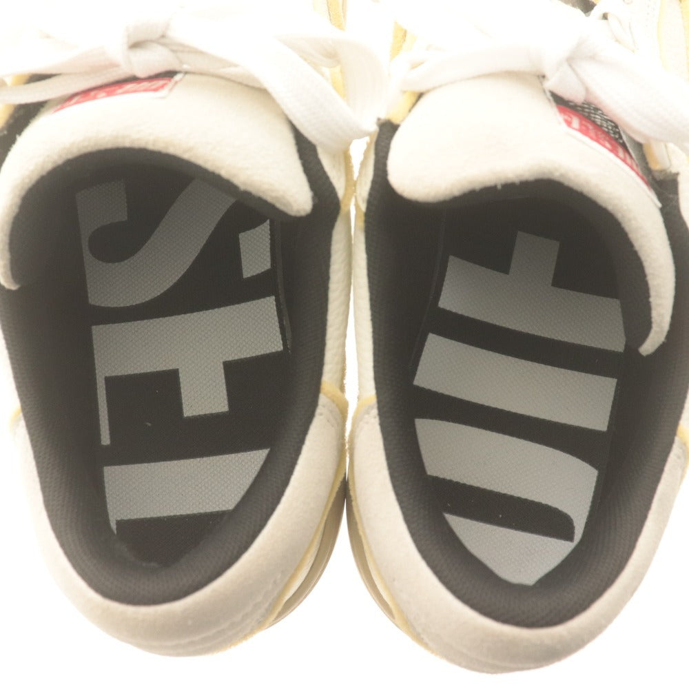 ■ DIESEL ディーゼル レザースニーカー シューズ 革靴 S-SINNA LOW ローカット スエード メンズ 28cm 白 ベージュ ライトイエロー