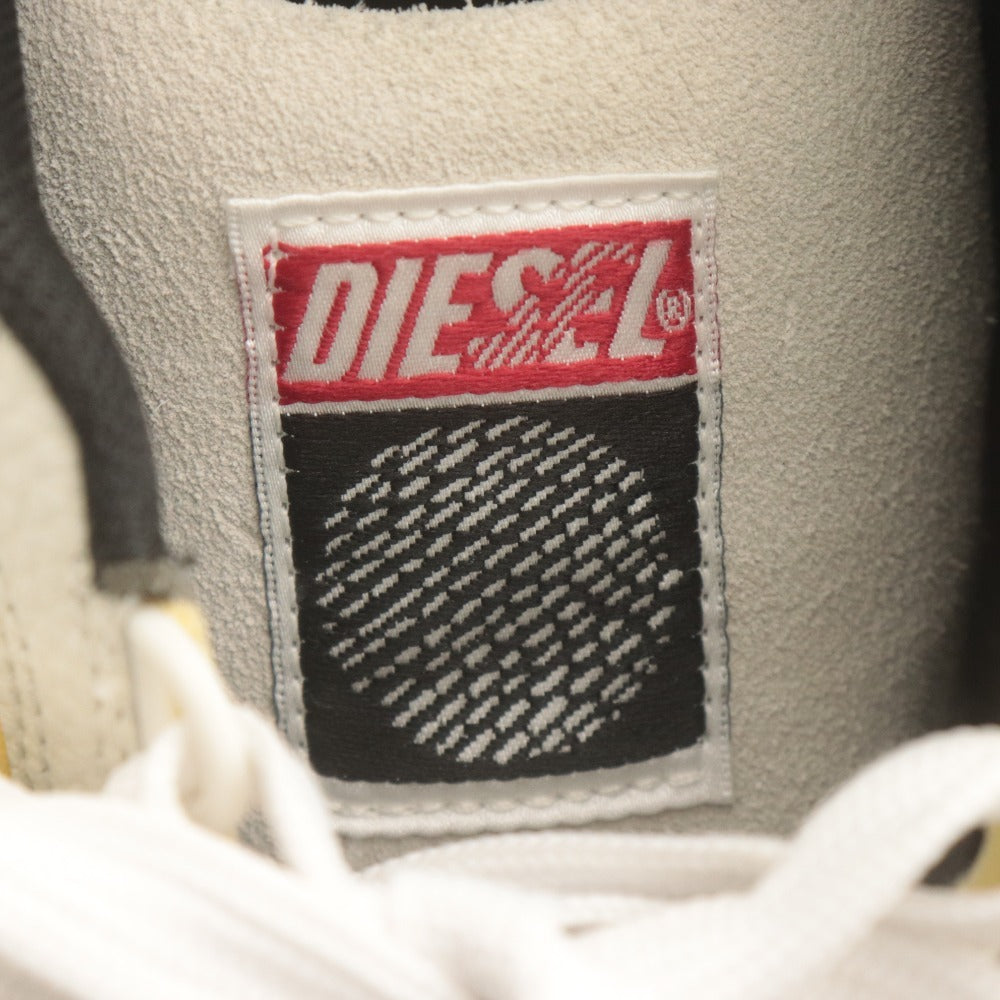 ■ DIESEL ディーゼル レザースニーカー シューズ 革靴 S-SINNA LOW ローカット スエード メンズ 28cm 白 ベージュ ライトイエロー