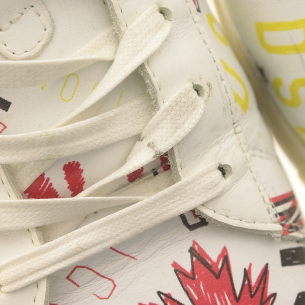■ DSQUARED2 ディースクエアード ローカットスニーカー シューズ 靴 グラフィックプリント ロゴ 絵柄 メンズ 43 (約28.0cm相当) 白 赤 等