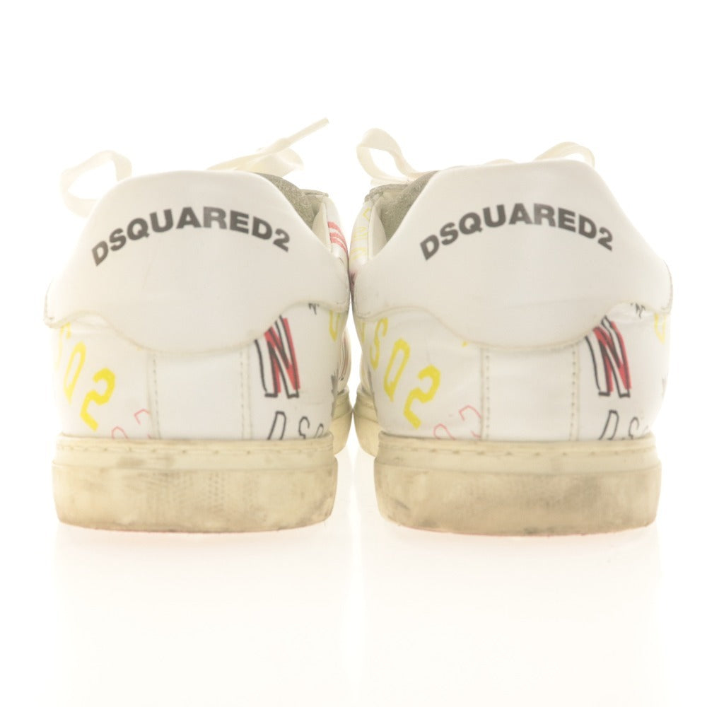 ■ DSQUARED2 ディースクエアード ローカットスニーカー シューズ 靴 グラフィックプリント ロゴ 絵柄 メンズ 43 (約28.0cm相当) 白 赤 等