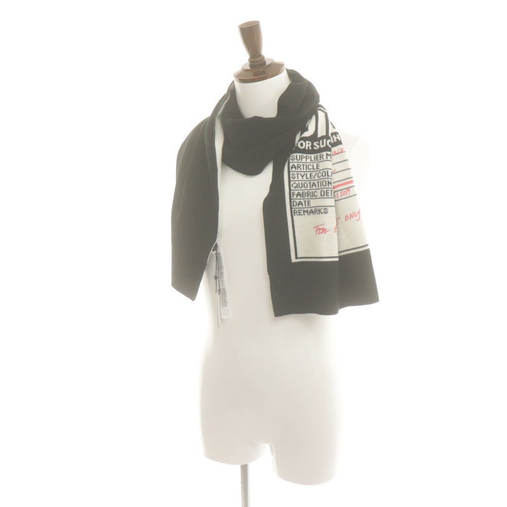 ■ DIESEL ディーゼル ニットマフラー K-GUBO D プロダクトタグモチーフ ロゴ柄 ストール メンズ レディース UNI 白黒 タグ付き 未使用