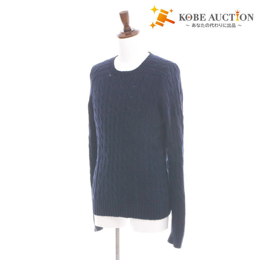 ■ POLO RALPH LAUREN ポロ ラルフローレン セーター トップス 長袖 丸首 無地 メンズ M ネイビー系