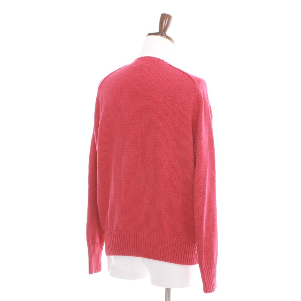 ■ POLO RALPH LAUREN ポロ ラルフローレン セーター トップス 長袖 丸首 無地 メンズ M ライトレッド系