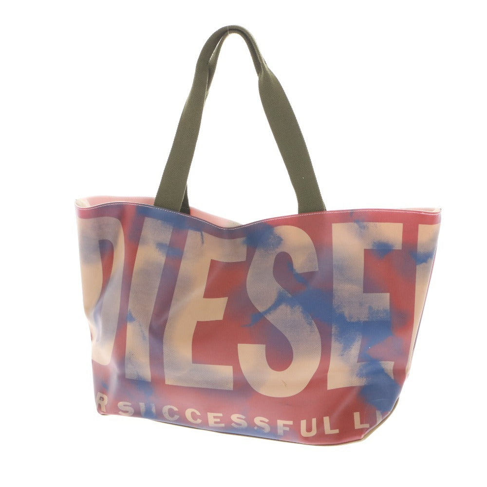 ■ DIESEL Tote Bag Handbag Logo Magnet Inner Pocket Men's Women's Reddish Brown
