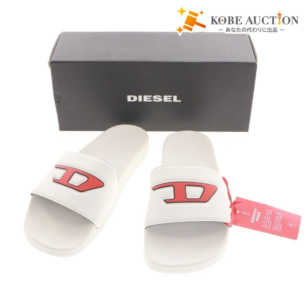 ■ DIESEL ディーゼル サンダル スリッパ 靴 Y02800 P4440 H8985 ロゴ メンズ 28.0cm ホワイト レッド 箱付き 未使用