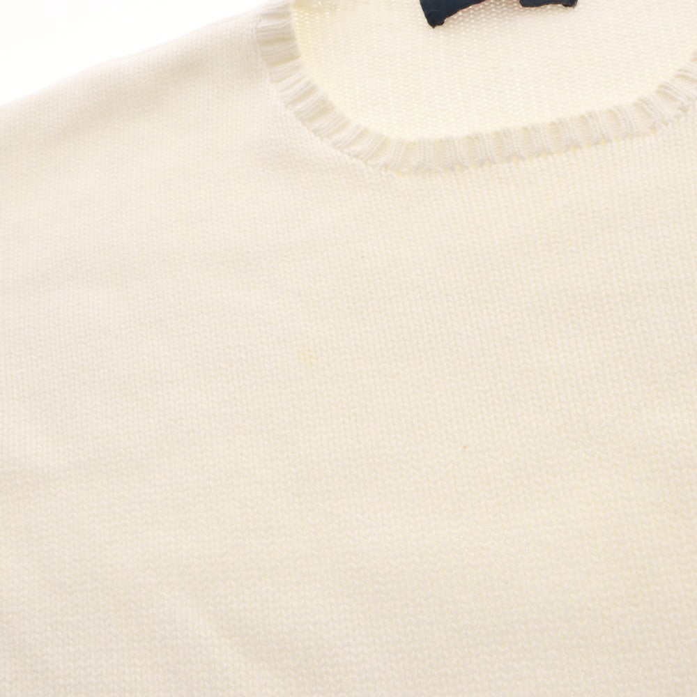 ■ POLO RALPH LAUREN ポロ ラルフローレン セーター トップス 長袖 丸首 無地 メンズ M ホワイト系