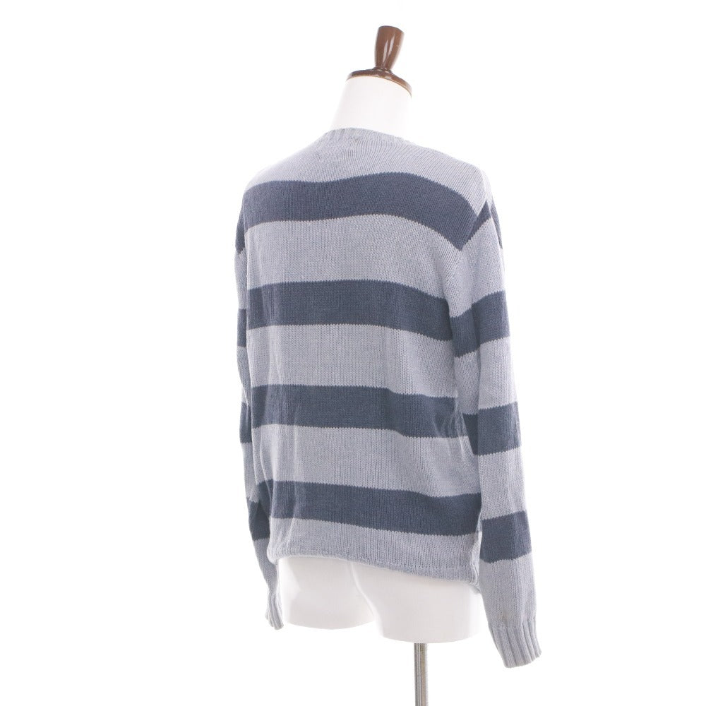 ■ POLO RALPH LAUREN Polo Ralph Lauren Sweater Top Long Sleeve Crew Neck Border Men's M Navy Light Blue