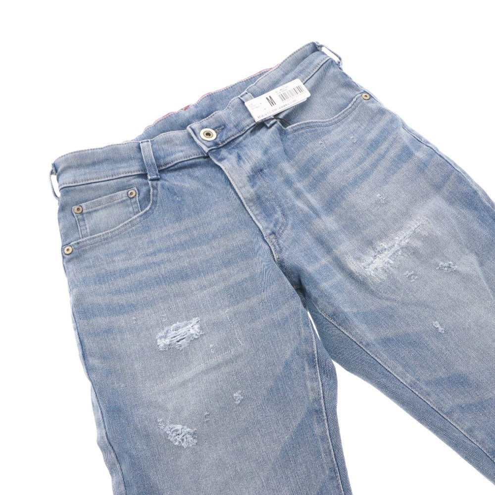 ■ EDWIN エドウィン ジーンズ パンツ ボトムス ジャージーズ JMH32-266 ファスナー ダメージ加工 メンズ M ネイビー系 タグ付き 未使用
