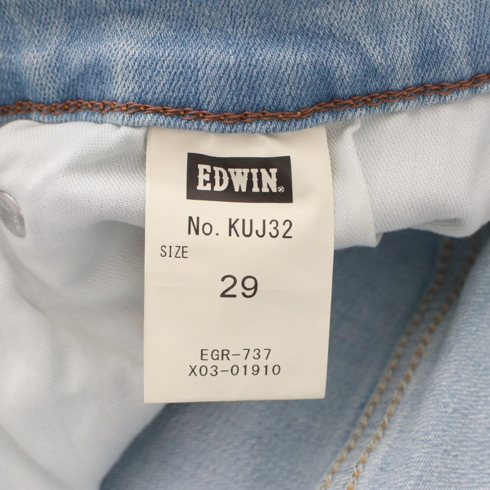 ■ EDWIN エドウィン ジーンズ パンツ ボトムス スリムテーパード KUJ32 ファスナー ポケット メンズ 29 ライトブルー系 タグ付き 未使用