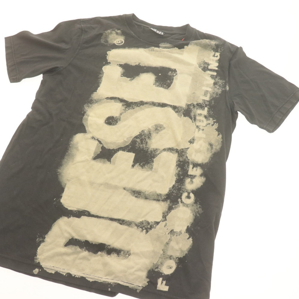 ■ DIESEL ディーゼル Tシャツ 半袖 トップス ロゴ プリント コットン メンズ M ダークグレー タグ付き 未使用