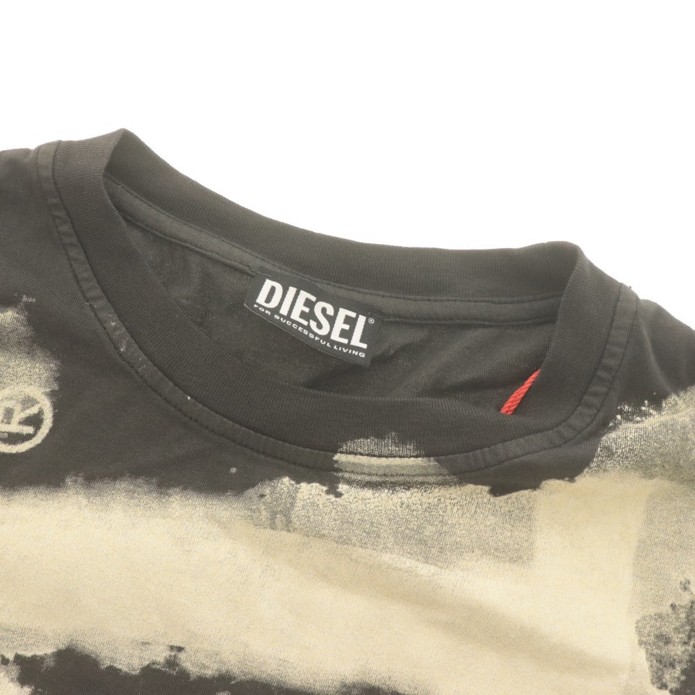 ■ DIESEL ディーゼル Tシャツ 半袖 トップス ロゴ プリント コットン メンズ M ダークグレー タグ付き 未使用