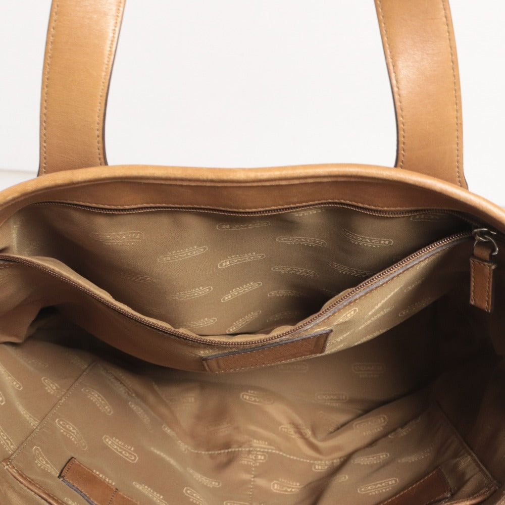 ■ COACH コーチ トートバッグ ハンドバッグ 鞄 ファスナー ポケット メンズ レディース ライトブラウン系