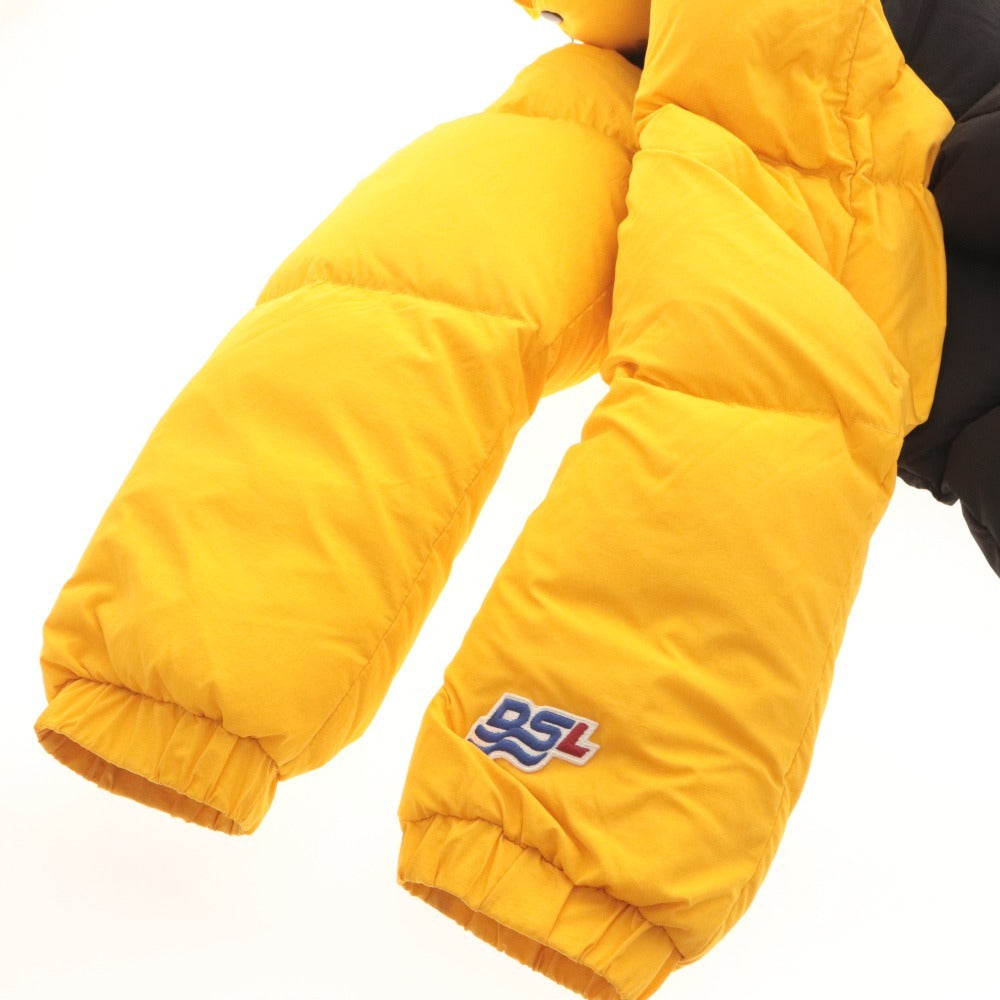 ■ DIESEL Puffer Jacket Outerwear Down Zipper Pocket Hood Men's M Orange Black