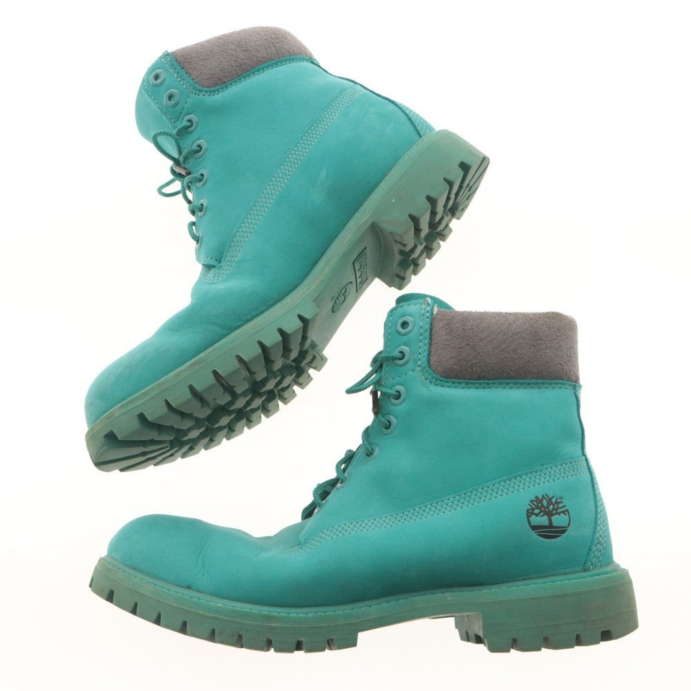 ■ Timberland × atmos ティンバーランド アトモス ブーツ シューズ 靴 A1QG9 紐 メンズ 28cm ブルーグリーン系