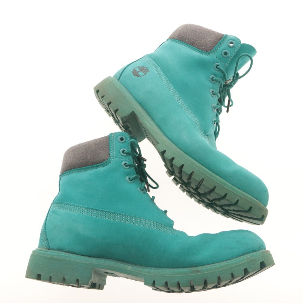 ■ Timberland × atmos ティンバーランド アトモス ブーツ シューズ 靴 A1QG9 紐 メンズ 28cm ブルーグリーン系