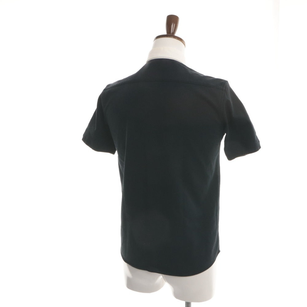 ■ FRED PERRY × BEAMS フラッドペリー ビームス シャツ トップス 襟 半袖 ボタン ワンポイント メンズ S ブラック系