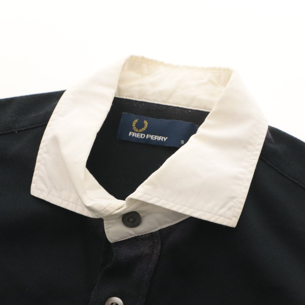 ■ FRED PERRY × BEAMS フラッドペリー ビームス シャツ トップス 襟 半袖 ボタン ワンポイント メンズ S ブラック系