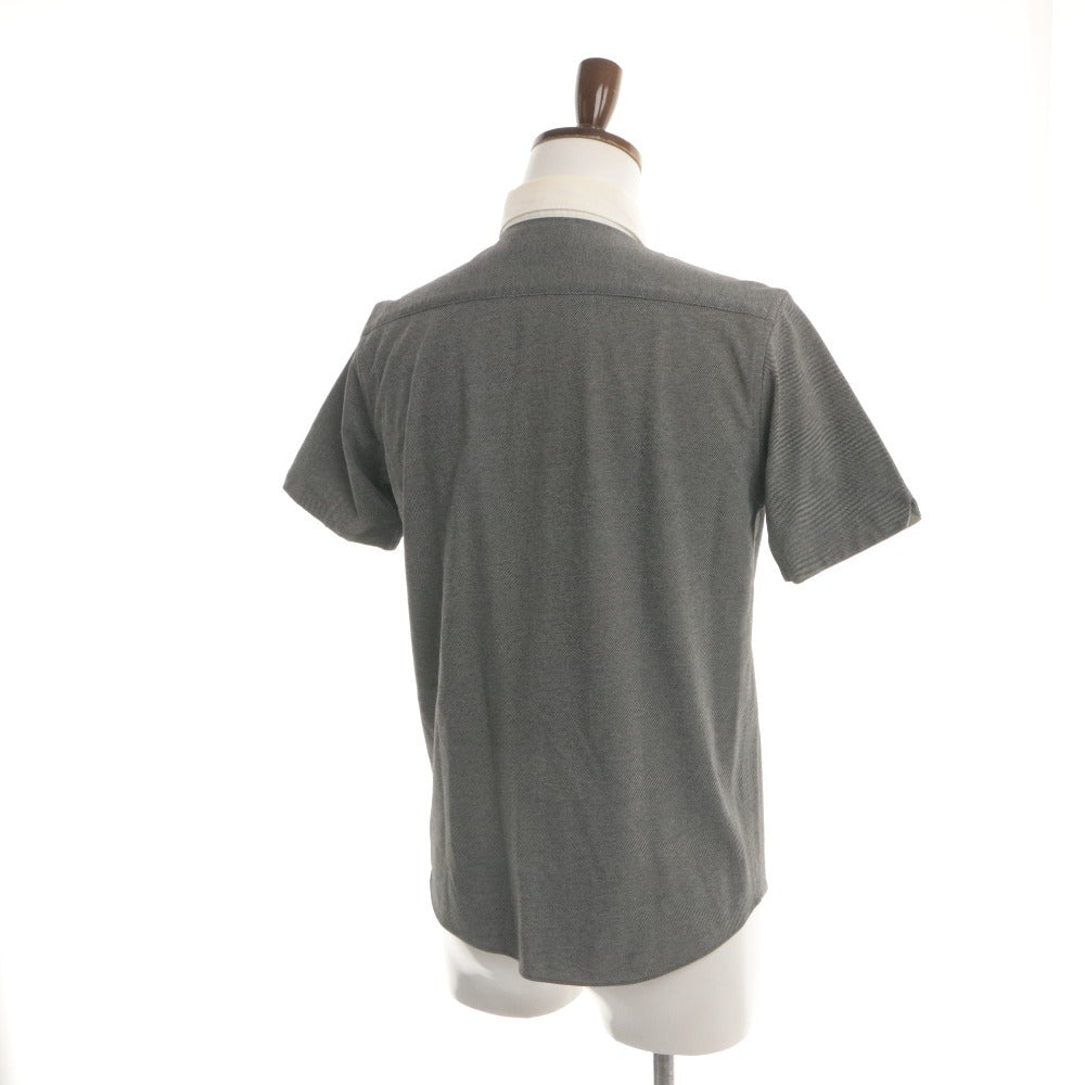 ■ FRED PERRY × BEAMS フラッドペリー ビームス シャツ トップス 襟 半袖 ボタン ワンポイント メンズ M グレー系