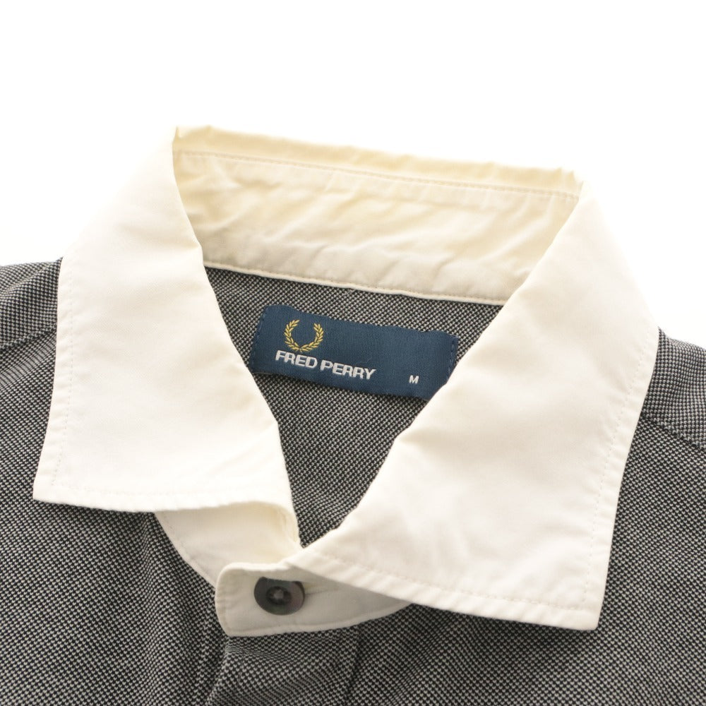 ■ FRED PERRY × BEAMS フラッドペリー ビームス シャツ トップス 襟 半袖 ボタン ワンポイント メンズ M グレー系