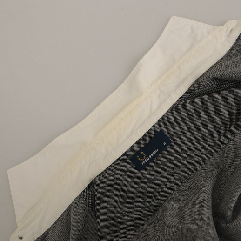 ■ FRED PERRY × BEAMS フラッドペリー ビームス シャツ トップス 襟 半袖 ボタン ワンポイント メンズ M グレー系