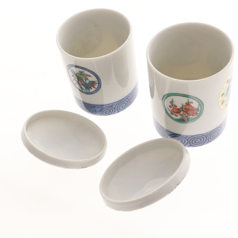 ■ 12-piece Kutani ware tableware set (set of 12 plates, teacups, and small plates) in a wooden box