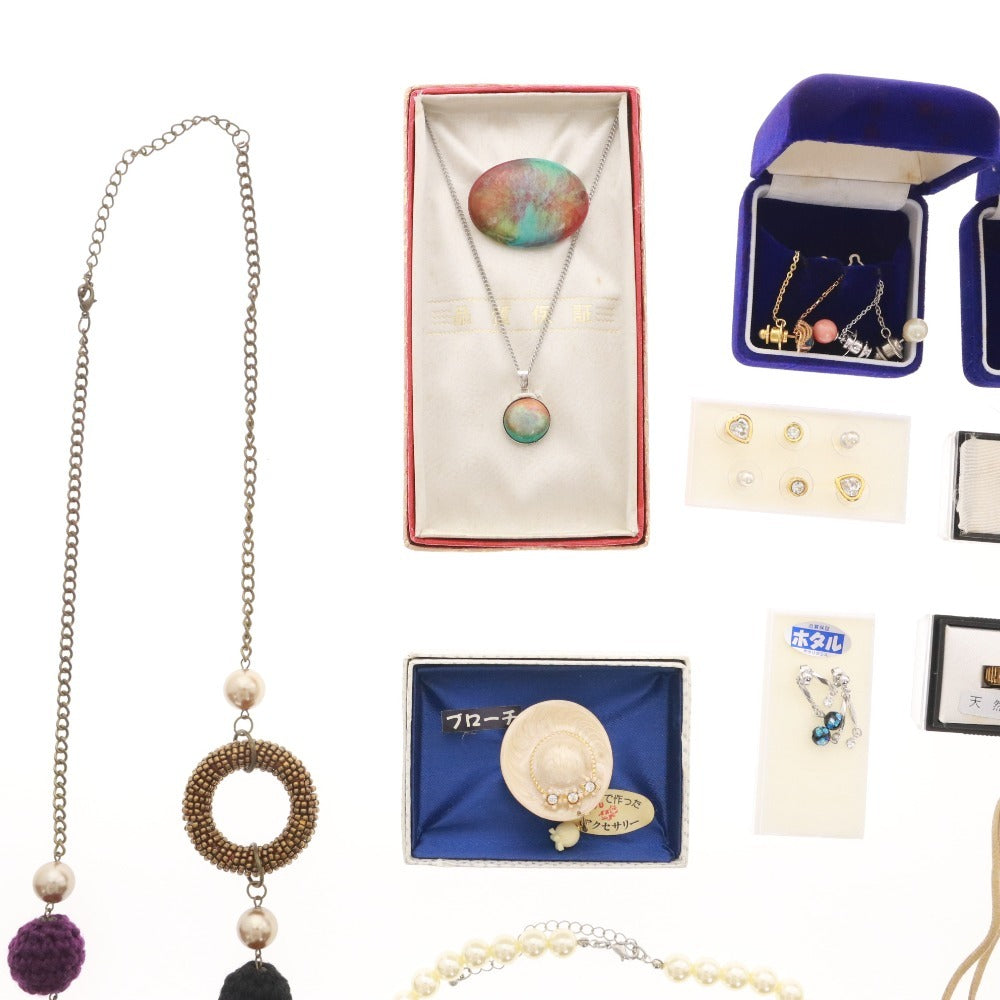 ■ アクセサリー 27点セット まとめ売り ネックレス ブローチ イヤリング ピアス カフス ネクタイピン 等 箱付き含む