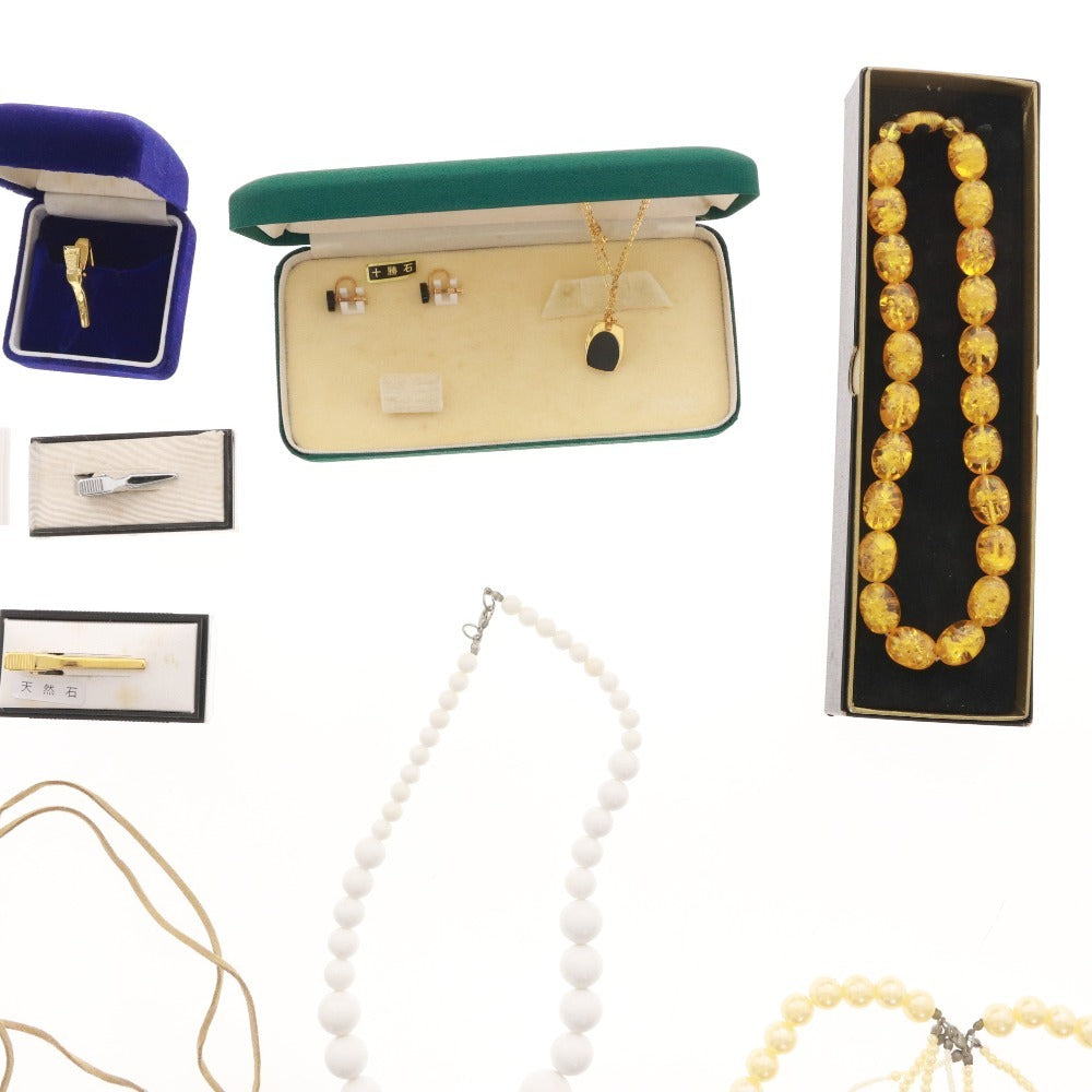 ■ アクセサリー 27点セット まとめ売り ネックレス ブローチ イヤリング ピアス カフス ネクタイピン 等 箱付き含む