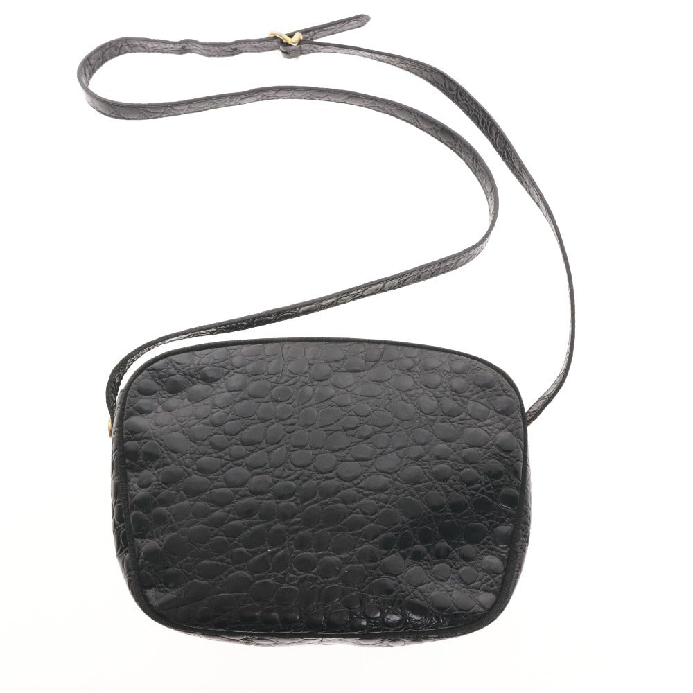 ■ Salvatore Ferragamo フェラガモ ショルダーバッグ 鞄 ファスナー ポケット ゴールド金具 レディース ブラック