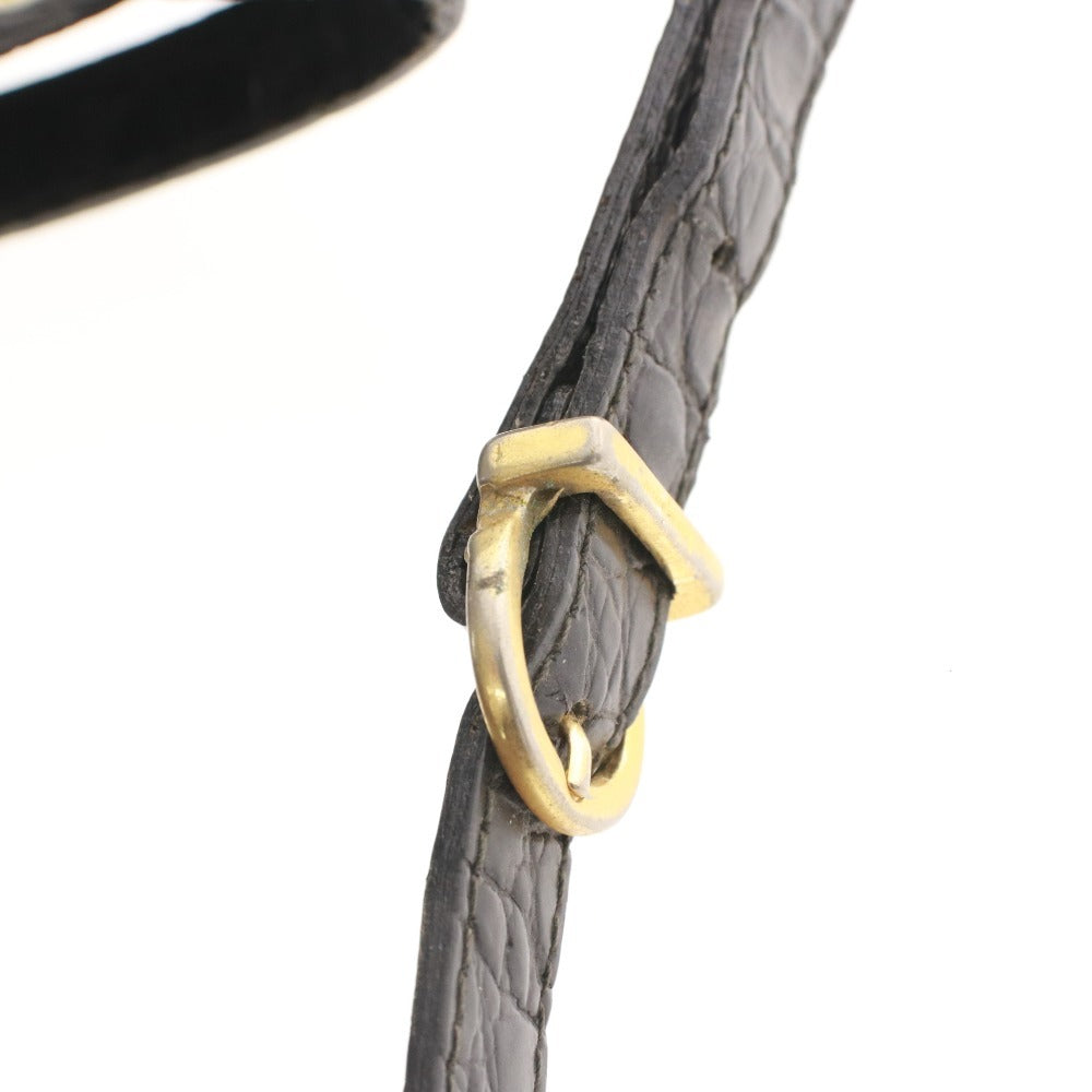 ■ Salvatore Ferragamo フェラガモ ショルダーバッグ 鞄 ファスナー ポケット ゴールド金具 レディース ブラック