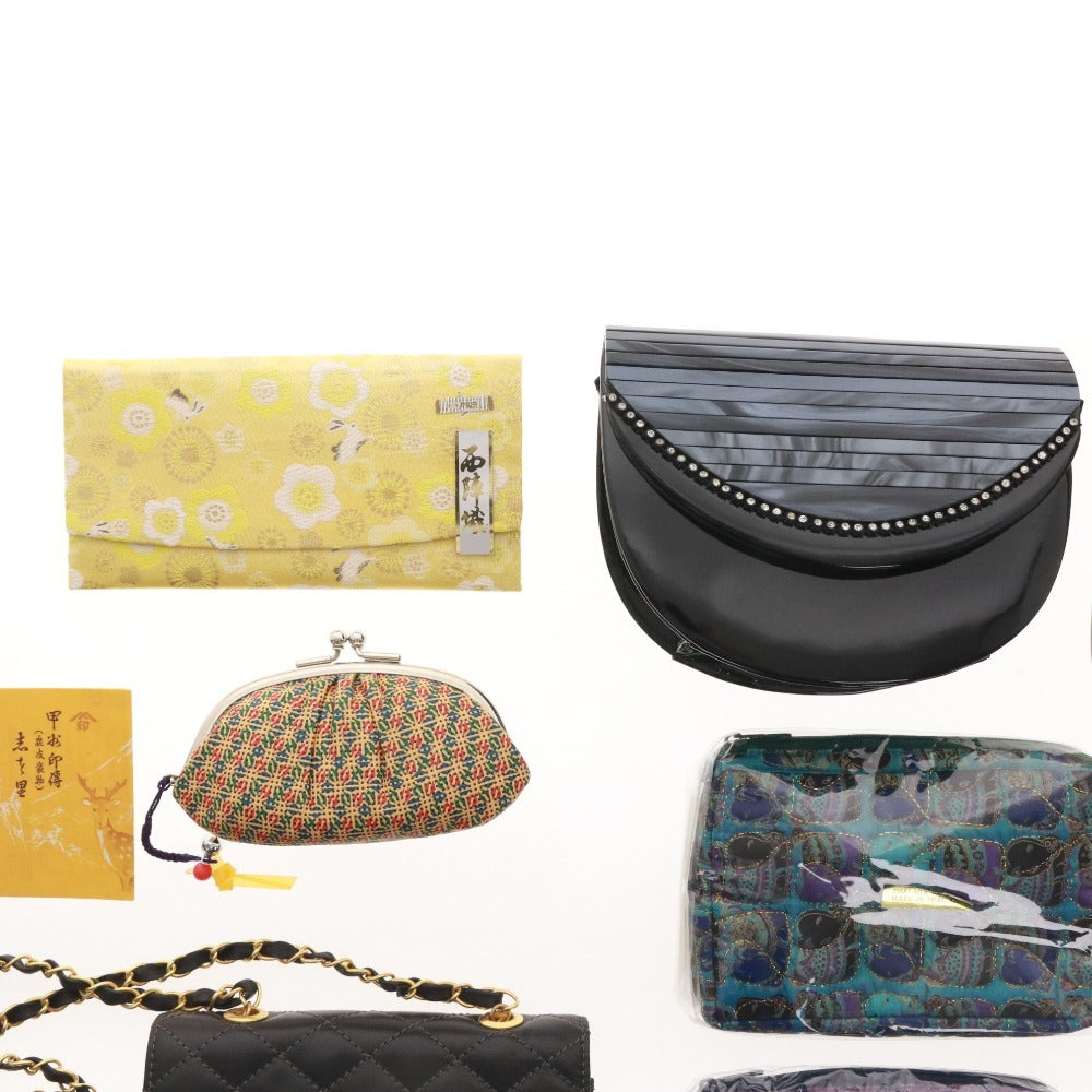 ■ 9-piece bag and wallet set (GUARTER COCO DEAL, etc.) Includes shoulder bag, handbag, clasp purse, and Nishijin-ori wallet. Includes box.