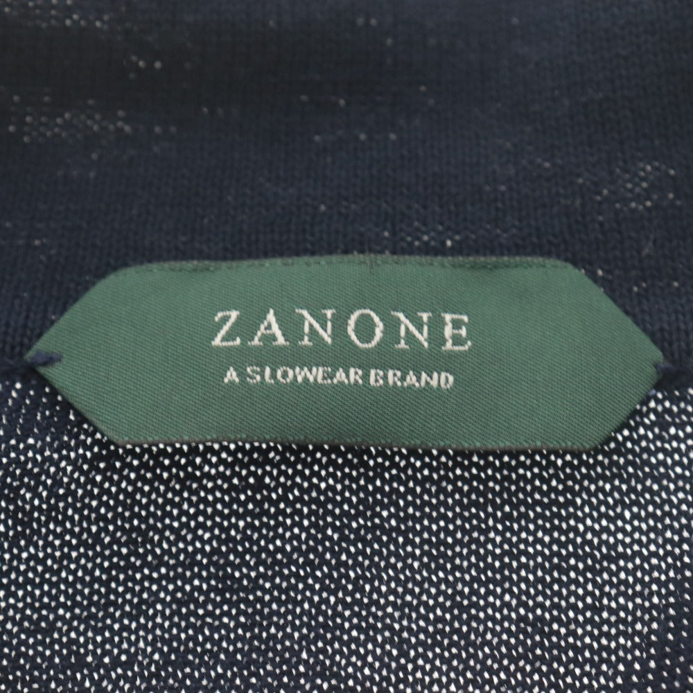 ■ ZANONE ザノーネ セーター 長袖 トップス スキッパー ニット コットン メンズ 46 ネイビー