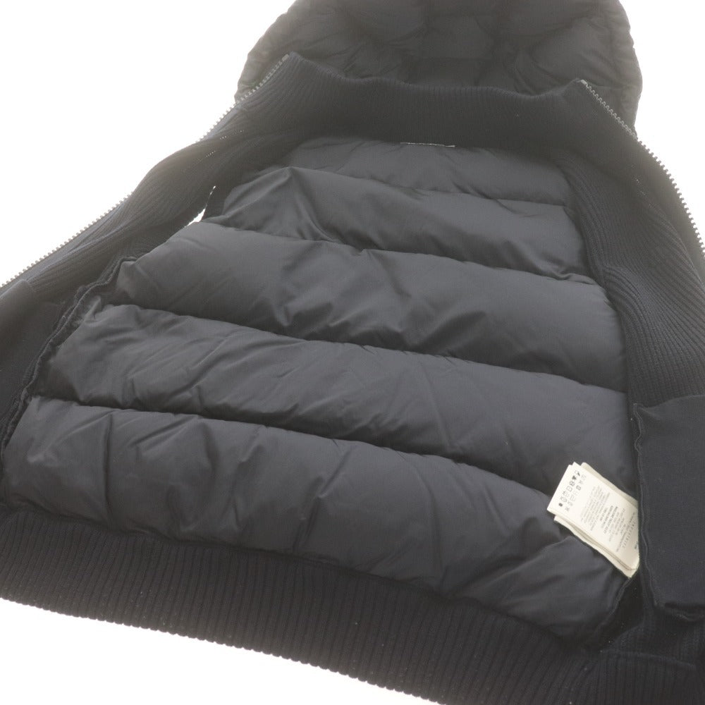■ MONCLER モンクレール ダウンベスト ダウンジャケット アウター ニット フード ダブルジップ ロゴ ワッペン メンズ M ネイビー