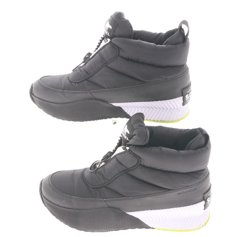 SOREL Out and About 3 Boots (4439) Women's Puffy Zip Snow Boots, Size 25cm, Black, Unused