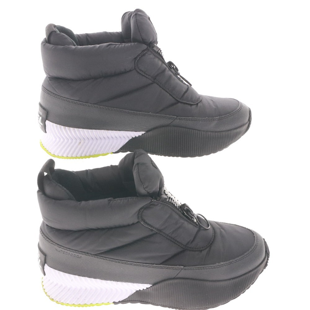 SOREL Out and About 3 Boots (4439) Women's Puffy Zip Snow Boots, Size 25cm, Black, Unused
