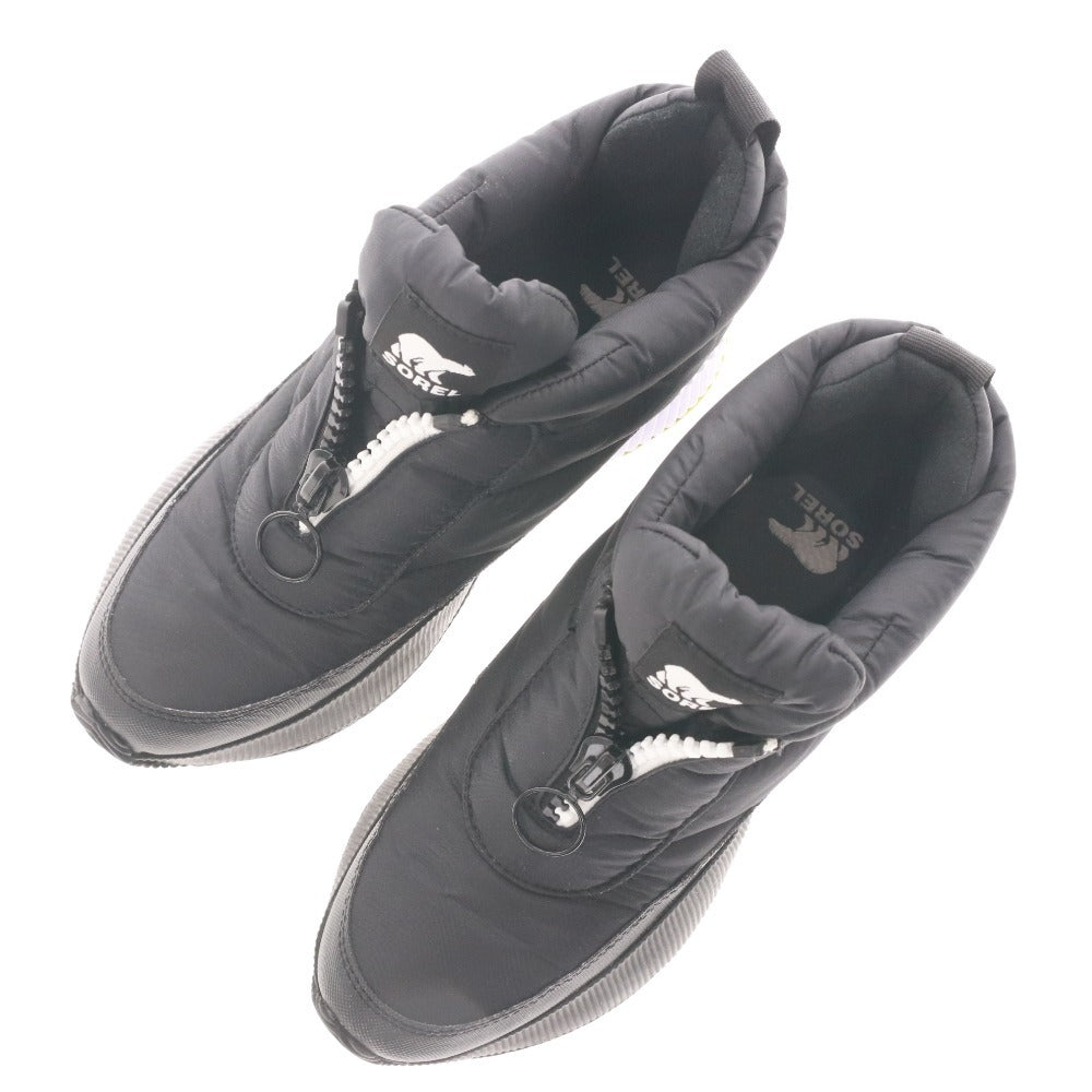 SOREL Out and About 3 Boots (4439) Women's Puffy Zip Snow Boots, Size 25cm, Black, Unused