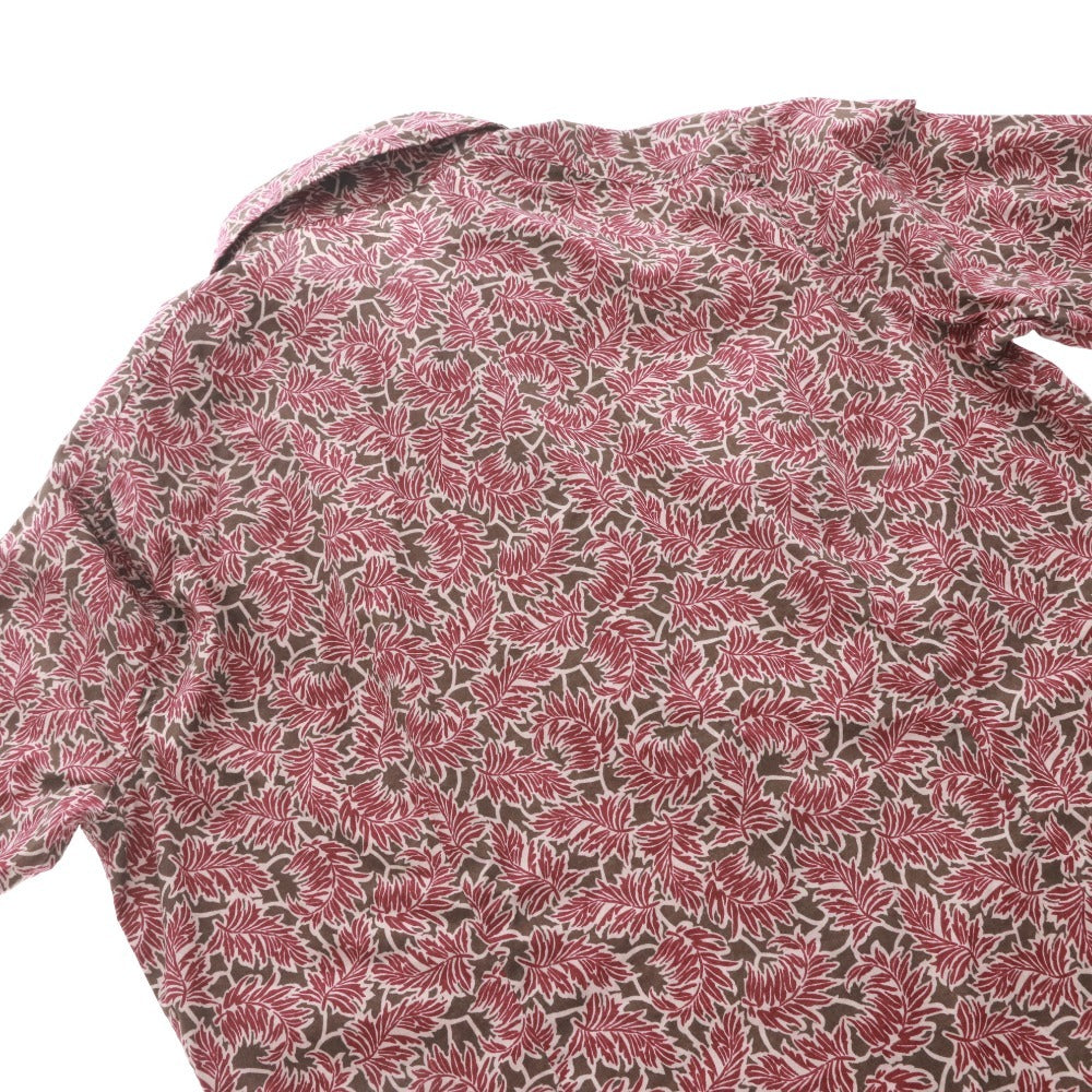 Etro shirt, all-over botanical leaf print, men's size 46 (equivalent to M), purple and burgundy.