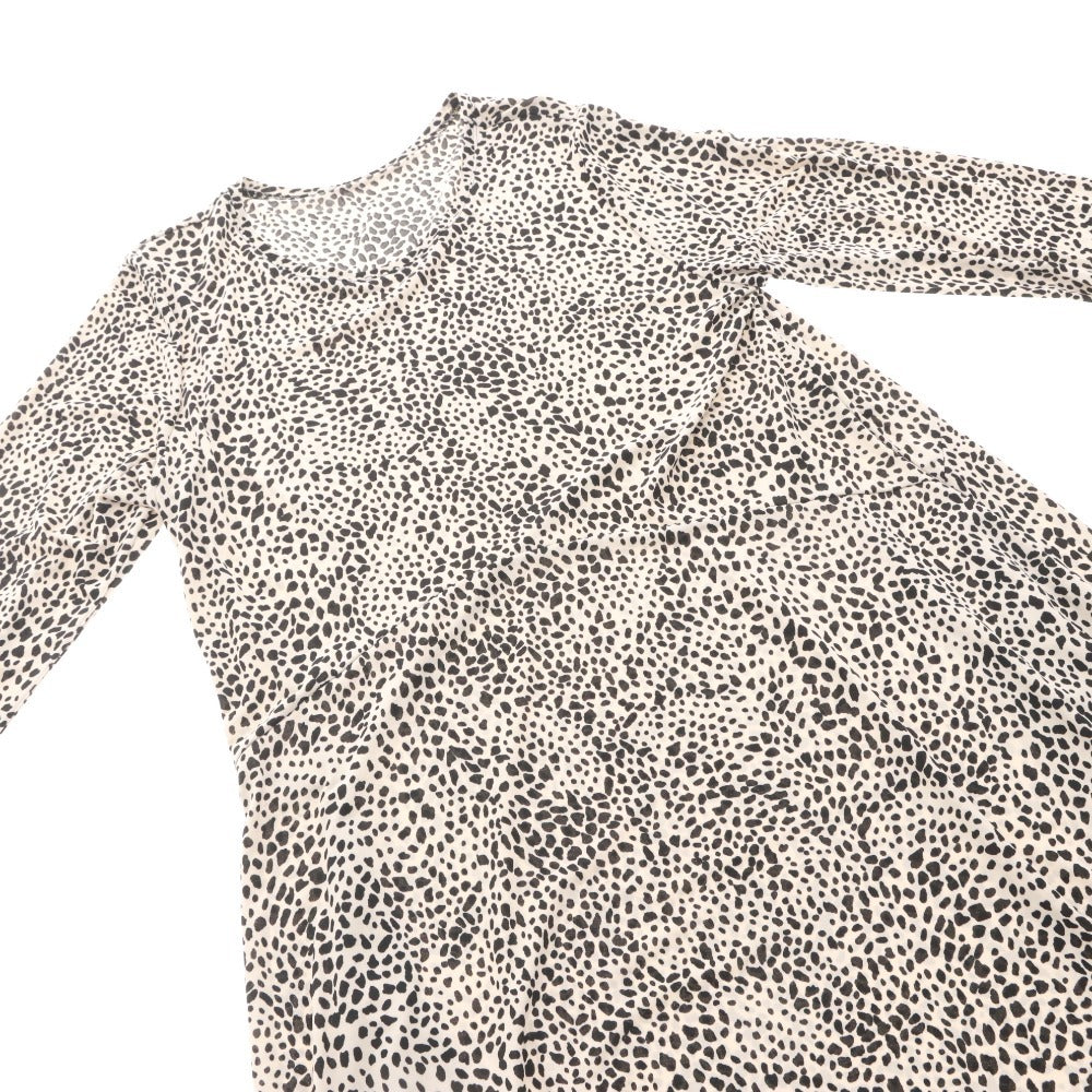 ■ D'azur long dress, long sleeves, top and bottoms, all-over Kodama Dalmatian print, women's, size L, unused