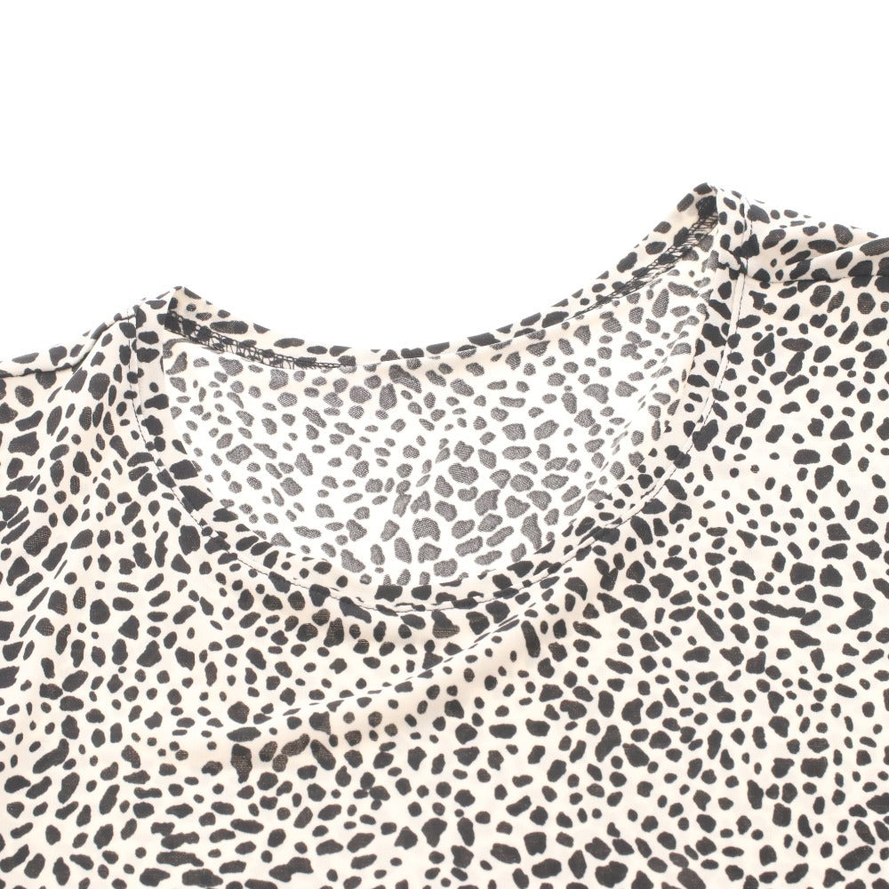 ■ D'azur long dress, long sleeves, top and bottoms, all-over Kodama Dalmatian print, women's, size L, unused