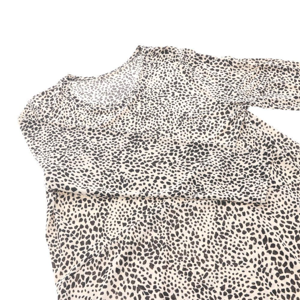 ■ D'azur long dress, long sleeves, top and bottoms, all-over Kodama Dalmatian print, women's, size L, unused