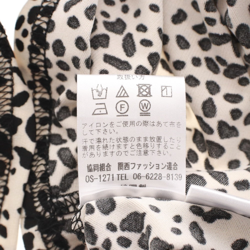 ■ D'azur long dress, long sleeves, top and bottoms, all-over Kodama Dalmatian print, women's, size L, unused