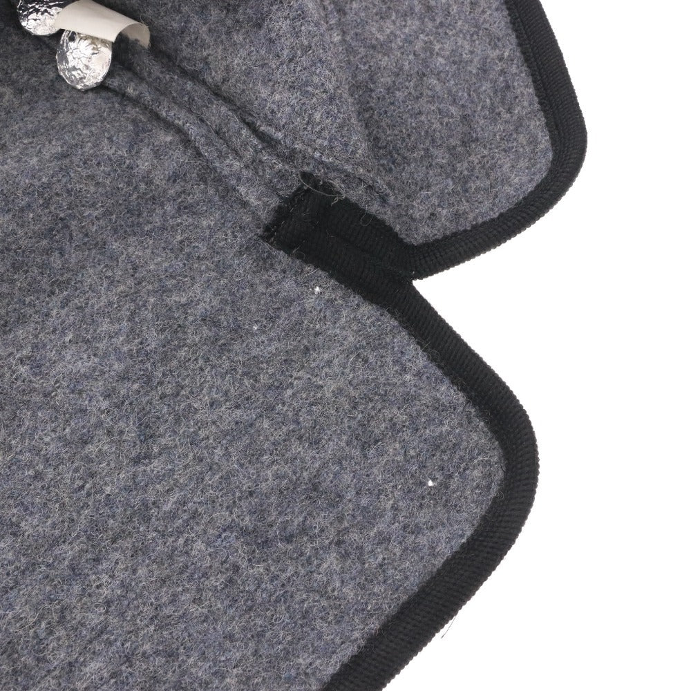 LLBean Long Pure New Wool Coat with Hood, Piping, Embroidered Buttons, Women's, Gray, Size M