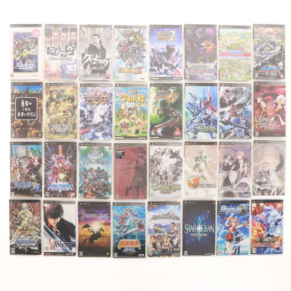 ■ PlayStation Portable PSP ソフト 60本 まとめ売り モンスターハンター ガンダム ゴットイーター 英雄伝説 等 ケース付き 未開封含む