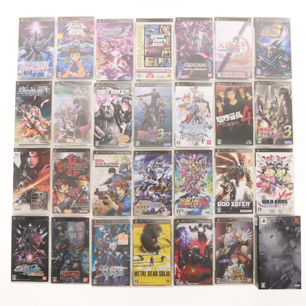 ■ PlayStation Portable PSP ソフト 60本 まとめ売り モンスターハンター ガンダム ゴットイーター 英雄伝説 等 ケース付き 未開封含む