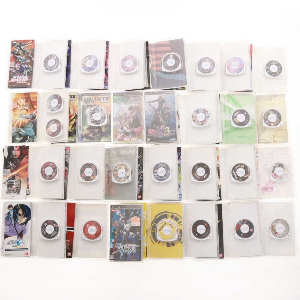 ■ PlayStation Portable PSP ソフト 60本 まとめ売り モンスターハンター ガンダム ゴットイーター 英雄伝説 等 ケース付き 未開封含む
