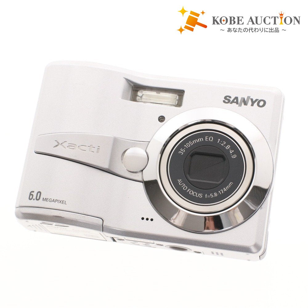 Sanyo Xacti DSC-S60 Compact Digital Camera, 35-105mm, 1:2.8-4.9 Zoom, Silver, Powered on and Tested