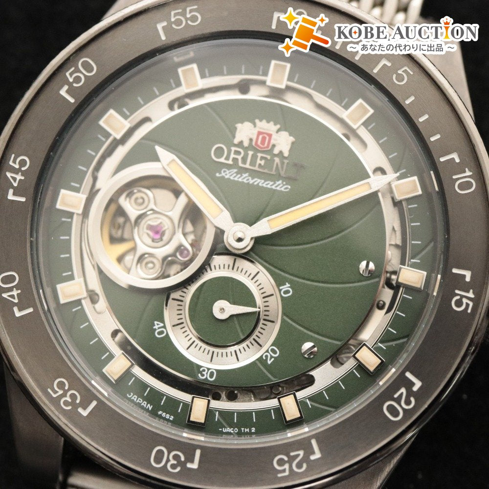 ■ Orient Retro Future Camera Automatic Watch, 136.8g, Men's, Black, Green Dial, Accessories Included